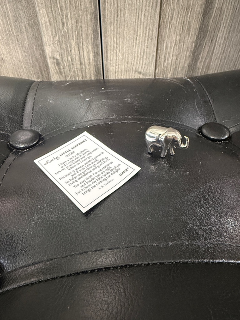 New Ganz Tiny Lucky Little Elephant Pocket Token Charm & Inspiration Card